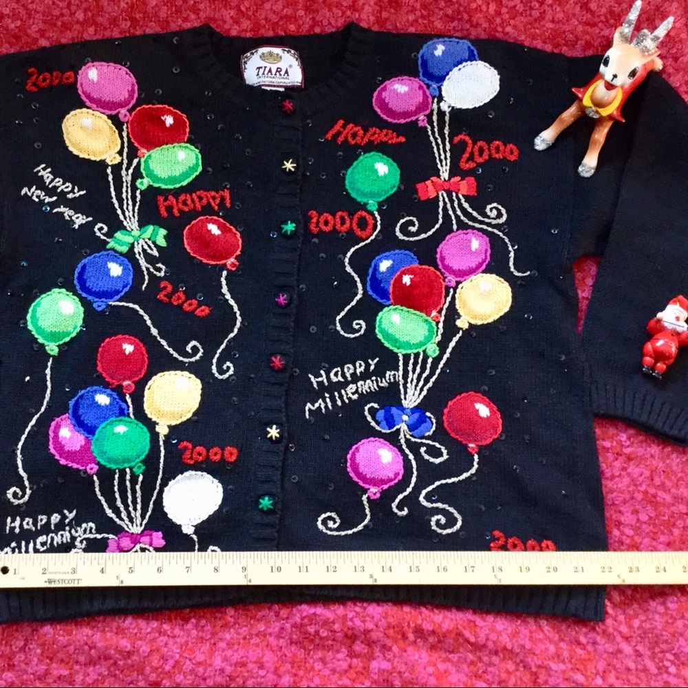 🍾HAPPY NEW  YEARS 🥳 PARTY Like it’s 1999  NWT Cardigan Sweater Deadstock